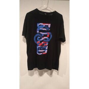 RTP Apparel Graphic T-Shirt Mens Large Black Excellent Blessed Snake Camo Tee